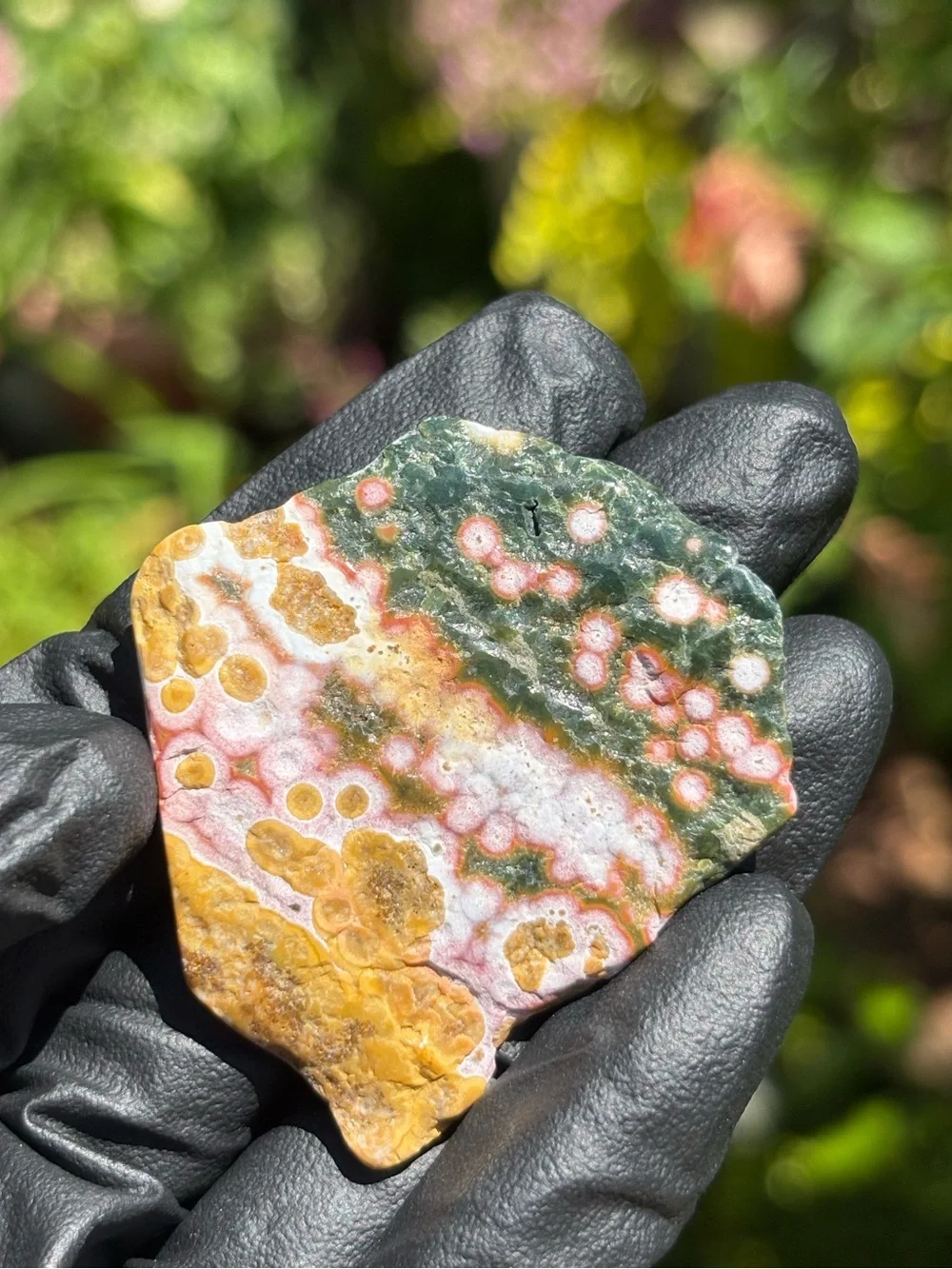 Small Ocean Jasper Crystal Slab - Polished Sea Jasper - Orbicular Jasper